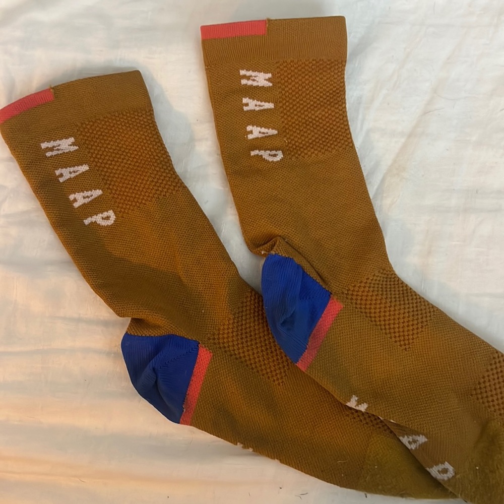 Mustard yellow maap socks size SM